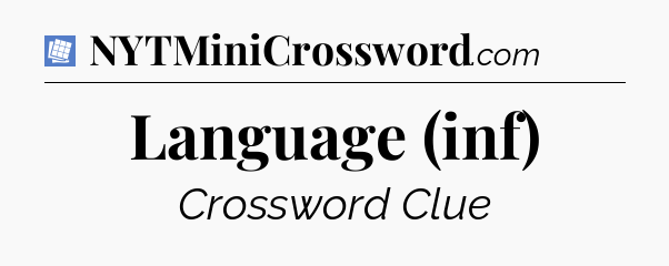 Language (inf) Puzzle Page Crossword Clue