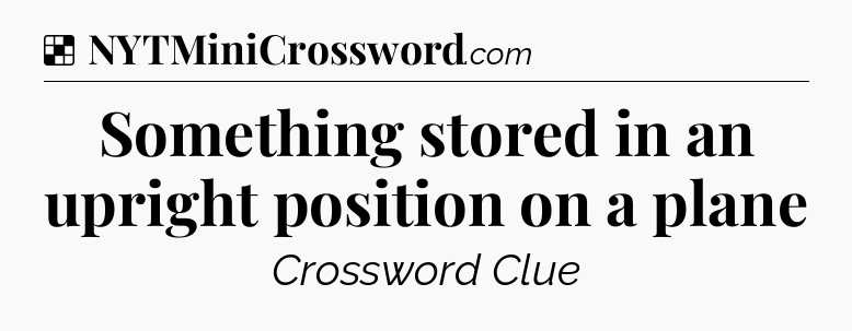 Solution: Something stored in an upright position on a plane - NYT Crossword