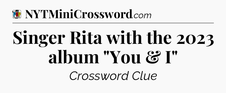 Singer Rita with the 2023 album 