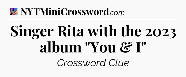 Singer Rita with the 2023 album 