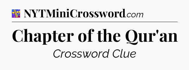 Chapter of the Qur'an Codycross