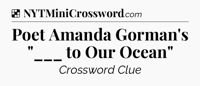 Solution: Poet Amanda Gorman's 