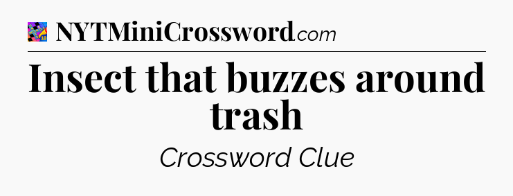 Insect that buzzes around trash Crossword Clue
