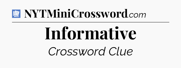 Informative Puzzle Page Crossword Clue