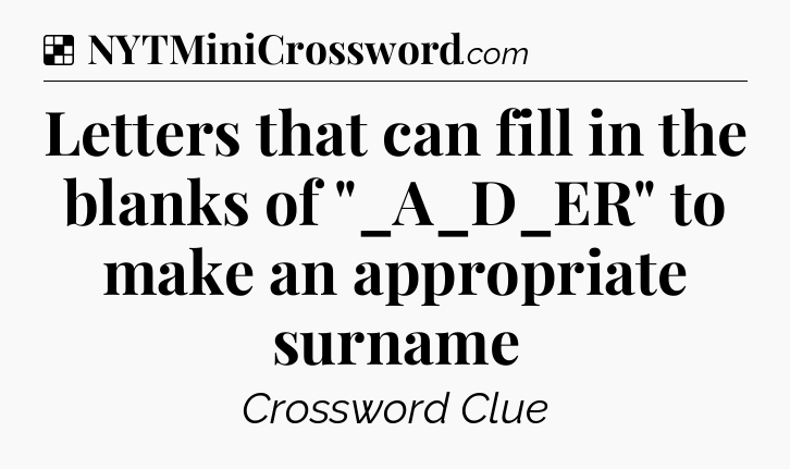 Solution: Letters that can fill in the blanks of 