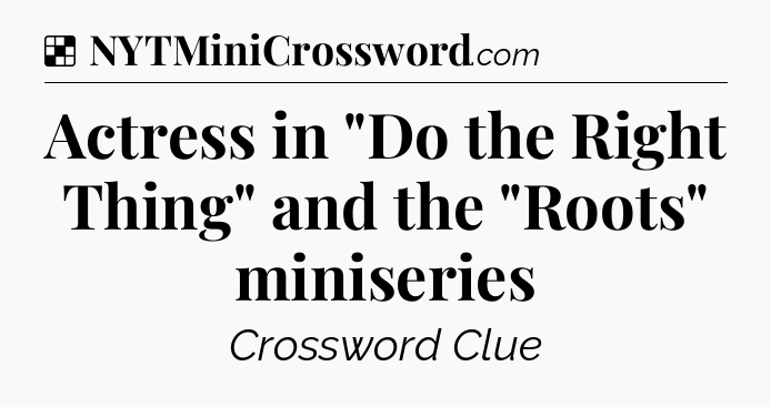 Solution: Actress in 