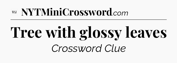 Tree with glossy leaves - WSJ Crossword