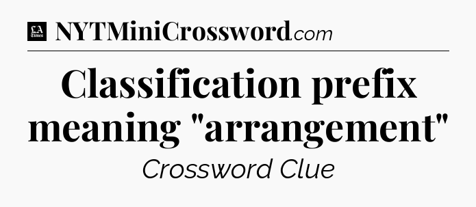 Classification prefix meaning 