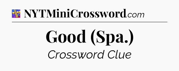 Good (Spa.) Codycross
