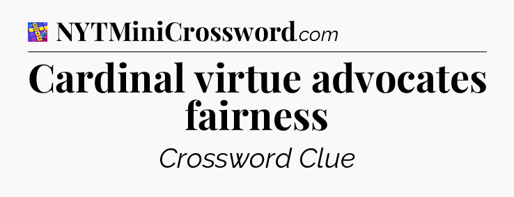 Cardinal virtue advocates fairness Codycross