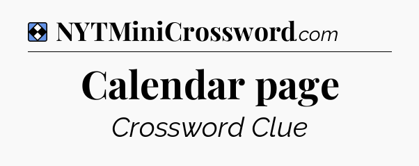 Solution: Calendar page - NYT Mini Crossword