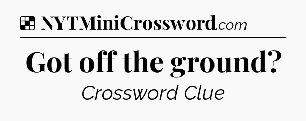 Solution: Got off the ground - NYT Crossword