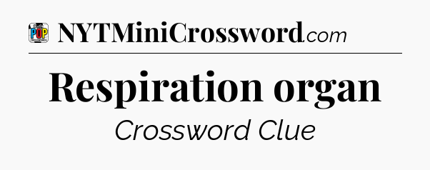 Respiration organ Crossword Clue