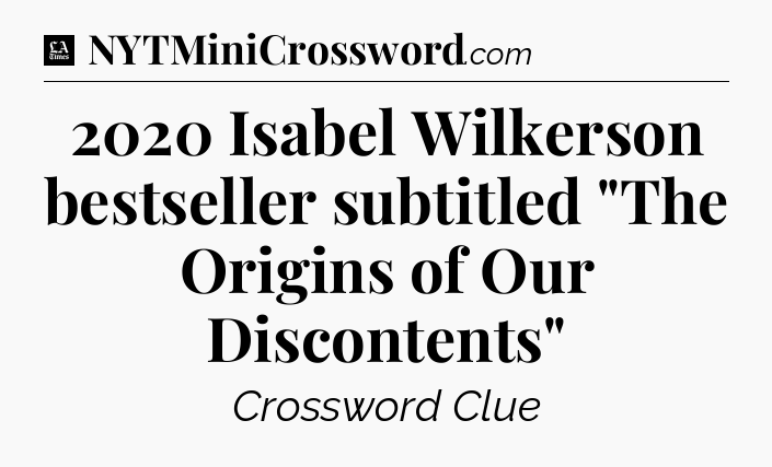 2020 Isabel Wilkerson bestseller subtitled 