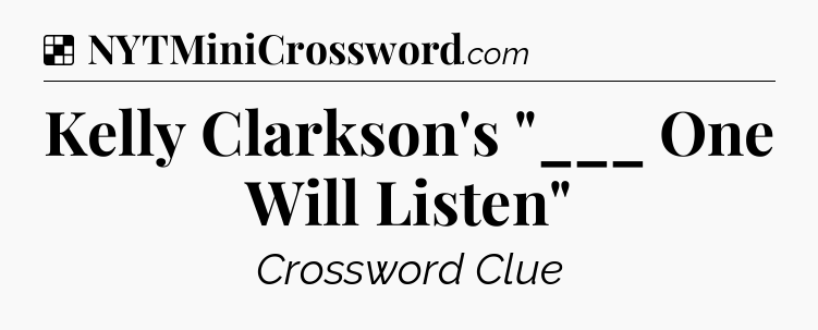 Solution: Kelly Clarkson's 