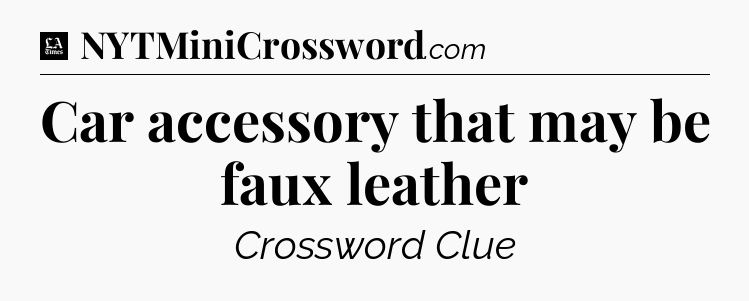 Car accessory that may be faux leather - LA Times Crossword
