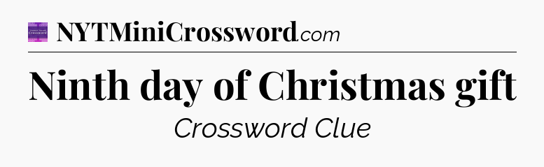 Ninth day of Christmas gift - Thomas Joseph Crossword