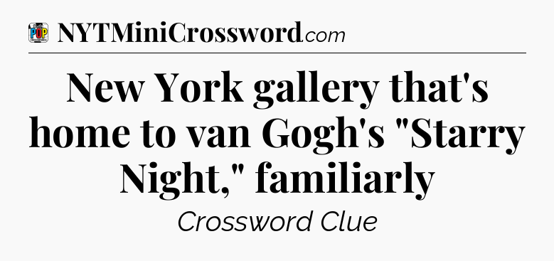 New York gallery that's home to van Gogh's 