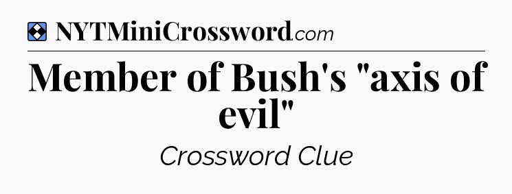 Solution: Member of Bush's 