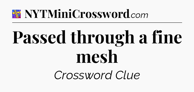 Passed through a fine mesh Codycross