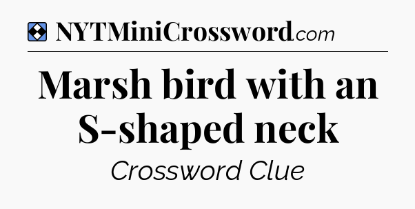 Solution: Marsh bird with an S-shaped neck - NYT Mini Crossword