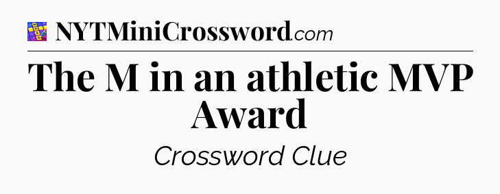 The M in an athletic MVP Award Codycross
