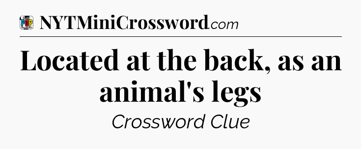 Located at the back, as an animal's legs Crossword Clue