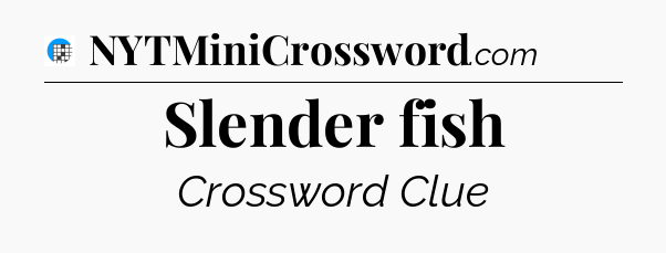 Slender fish Crossword Clue