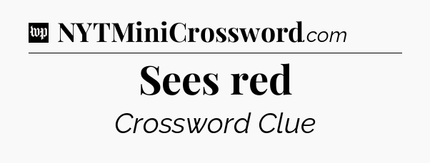Sees red Crossword Clue