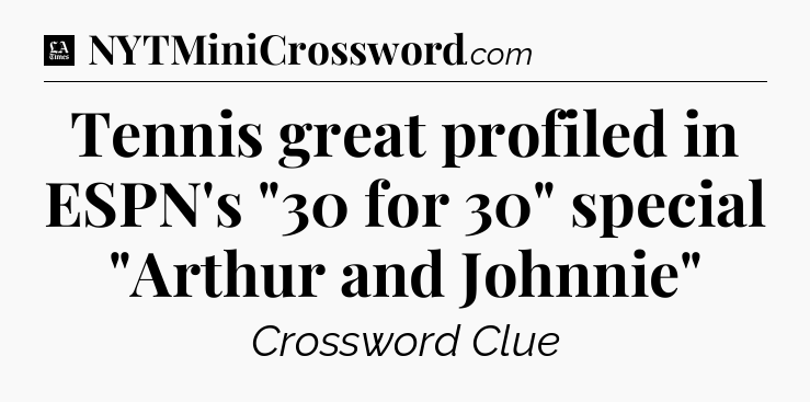 Tennis great profiled in ESPN's 