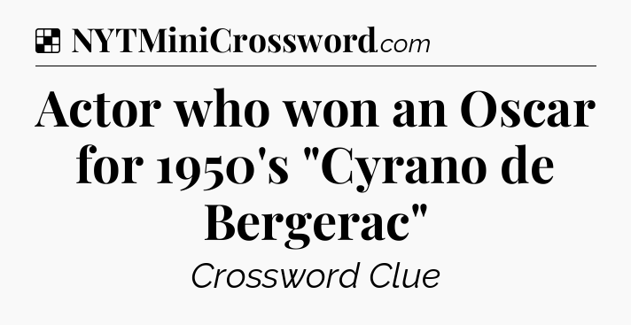Solution: Actor who won an Oscar for 1950's 