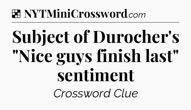 Solution: Subject of Durocher's 