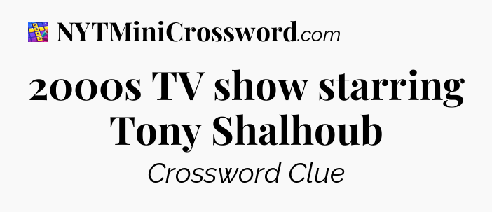 2000s TV show starring Tony Shalhoub Codycross