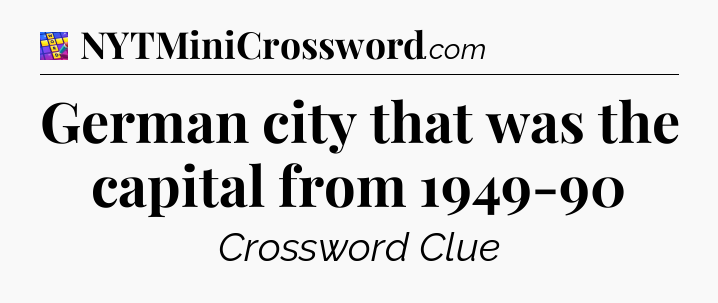 German city that was the capital from 1949-90 Codycross