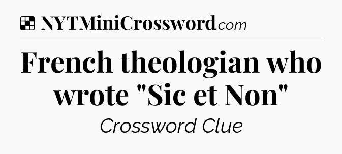 Solution: French theologian who wrote 