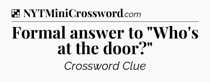 Solution: Formal answer to 