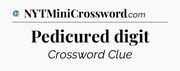 Pedicured digit Crossword Clue