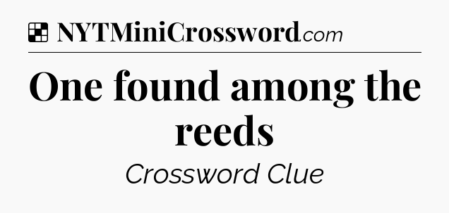 Solution: One found among the reeds - NYT Crossword