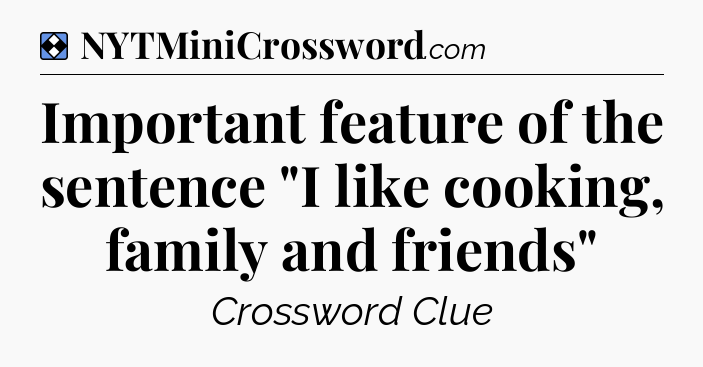 Solution: Important feature of the sentence 