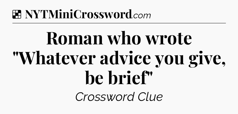 Solution: Roman who wrote 