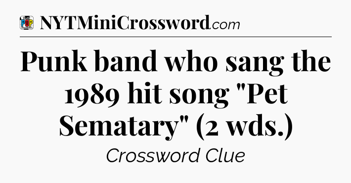 Punk band who sang the 1989 hit song 