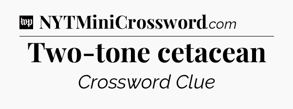 Two-tone cetacean Crossword Clue