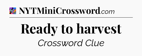 Ready to harvest Crossword Clue