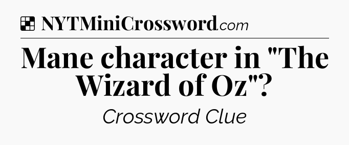 Solution: Mane character in 