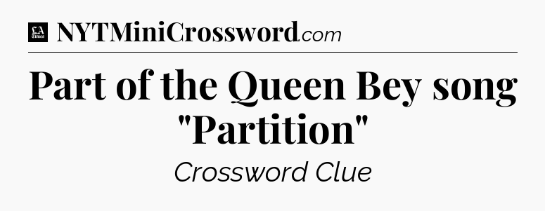 Part of the Queen Bey song 