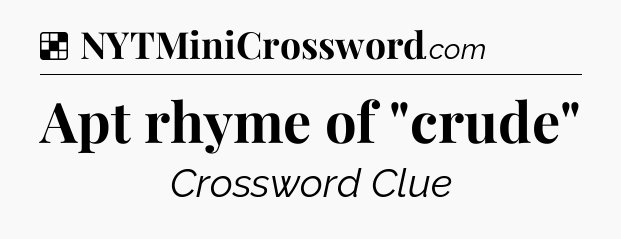 Solution: Apt rhyme of 