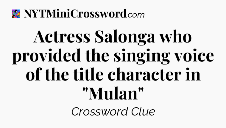 Actress Salonga who provided the singing voice of the title character in 