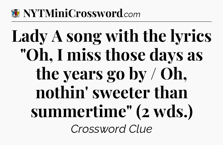 Lady A song with the lyrics 