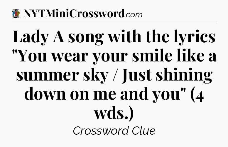 Lady A song with the lyrics 