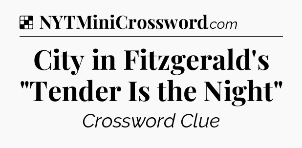 Solution: City in Fitzgerald's 